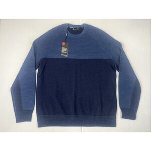 Under Armour UA Threadborne Blue Wool Crew Neck Long Sleeve Sweater Men's Large